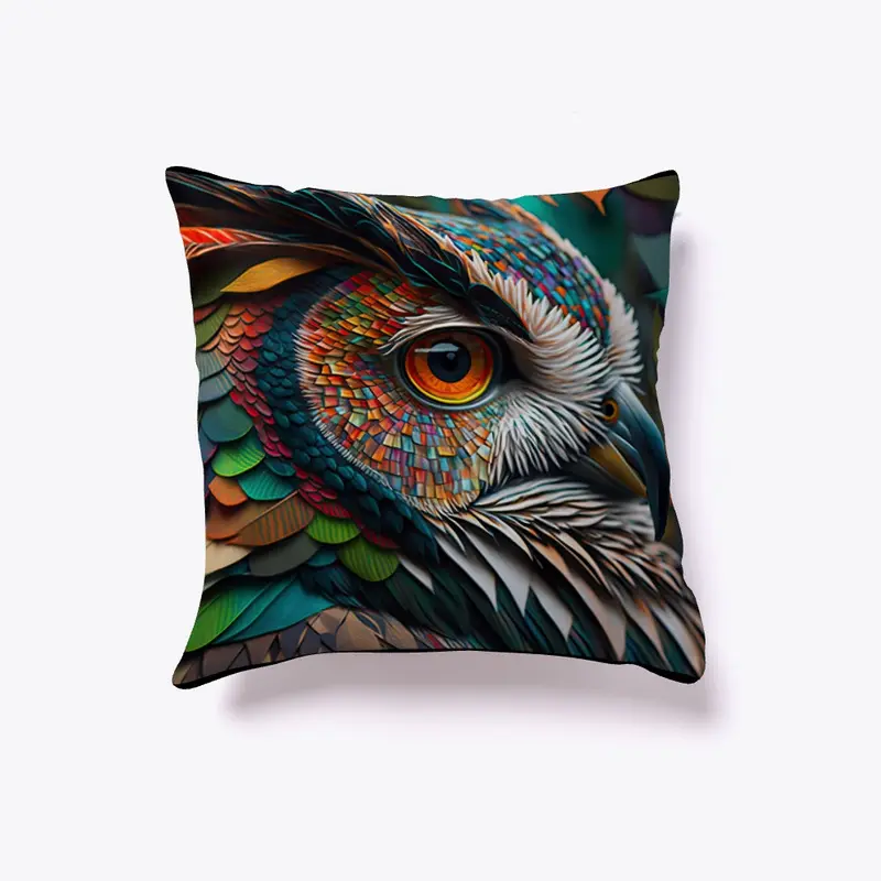 Colorful Owl throw pillow