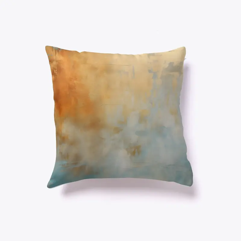 Marble blue white & gold throw pillow