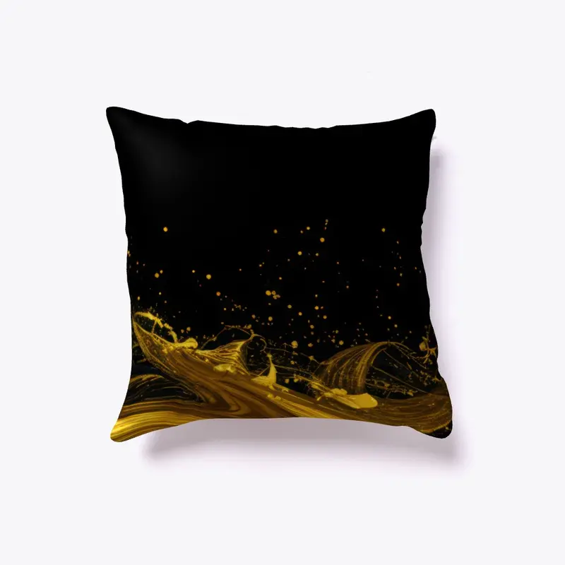 black & gold throw pillow