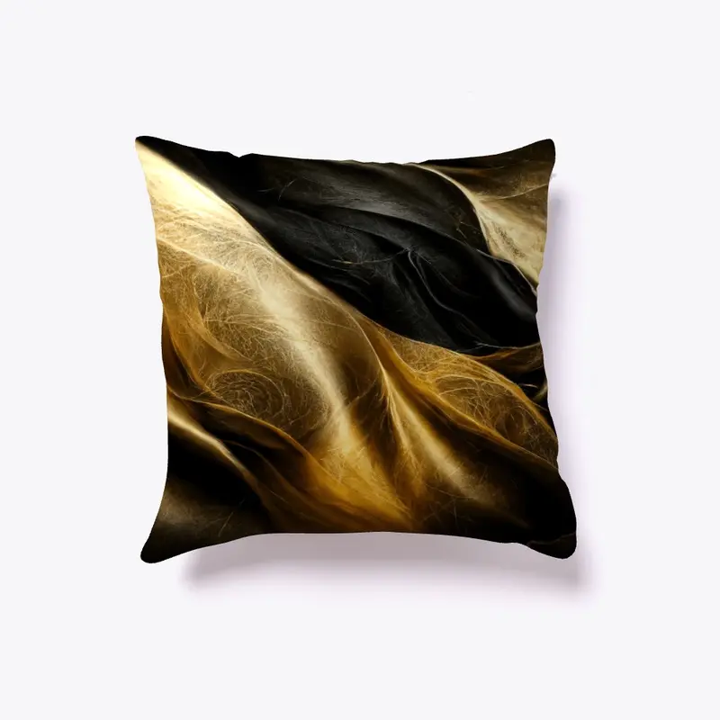 gold waves throw pillow